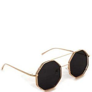 Black and Gold Octagonal Sunglass